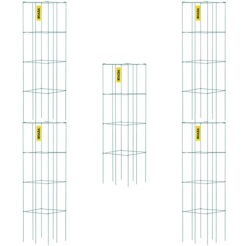 30x30x117 cm-es függőleges kúszónövények támogatására készült paradicsomketrec 5db.-os zöld