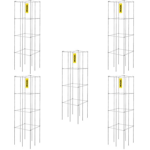 30x30x117 cm-es függőleges kúszónövények támogatására készült paradicsomketrec 5db.-os ezüst