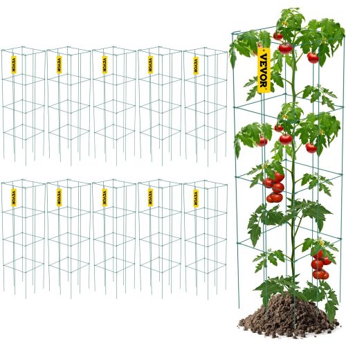 30x30x117 cm-es függőleges kúszónövények támogatására készült paradicsomketrec 10db.-os zöld