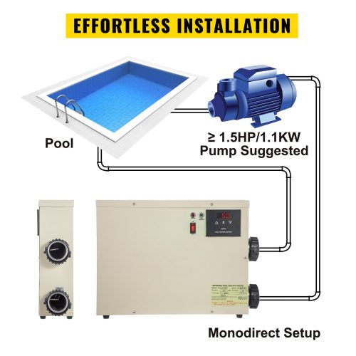 11KW-os úszómedence és SPA pezsgőfürdő elektromos vízmelegítő