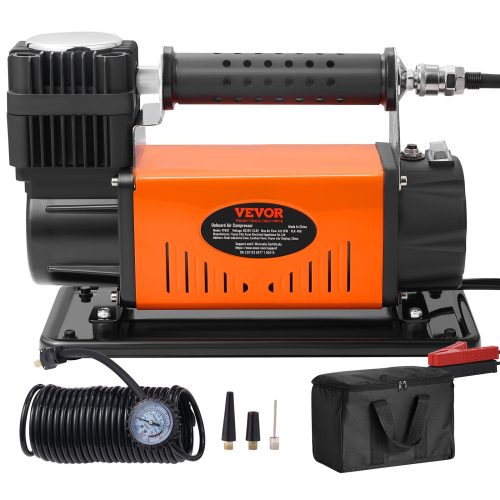 12V autókompresszor 150PSI légkompresszor 6CFM (170L / perc) autógumi felfújó hővédelemmel Légszivattyú 3 m tápkábellel és 7,9 m légtömlővel